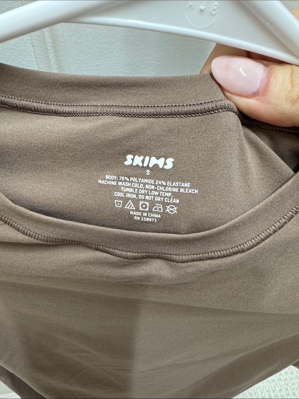 Skims Women's Brown Short-Sleeve Bodysuit - worn once - Picture 2 of 3